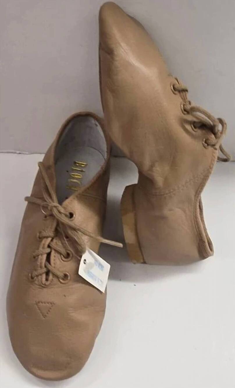 NEW BLOCH girls adeline jr split sole jazz oxford shoes in tan